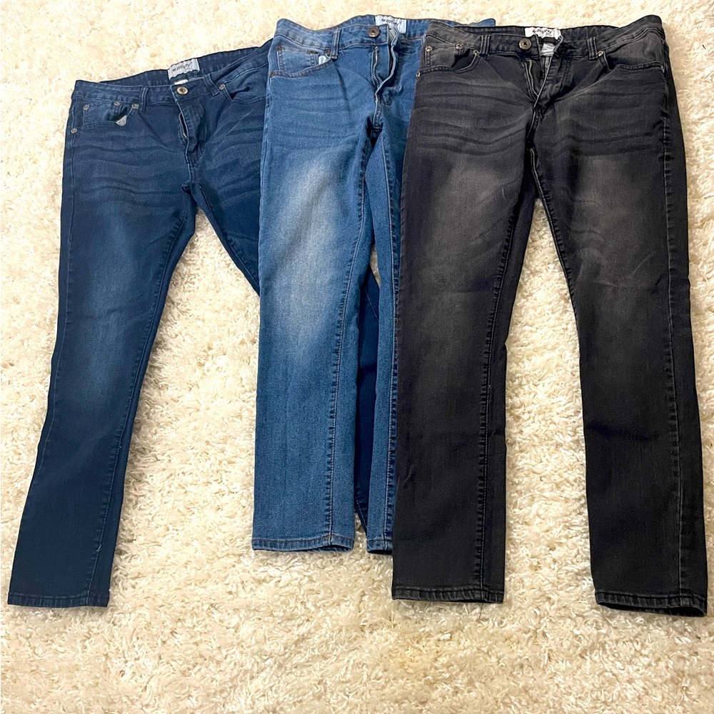 Buy 2 Get 1 FREE Trio! Pairs Men’s Society Jeans - Black, Blue &  Dark Blue